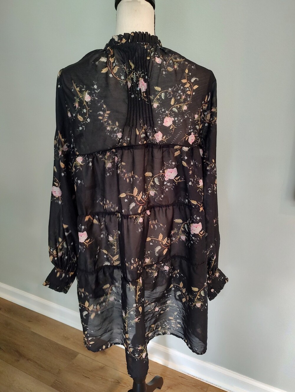 All Saints Mindy Oto Floral Women’s Mini Tiered Trapeze Dress Size 6 - Picture 4 of 16